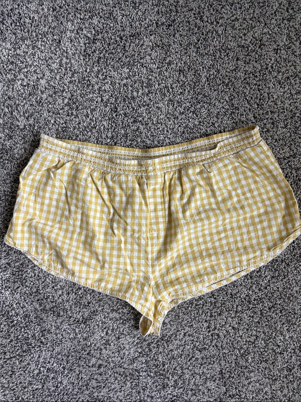 Anthropologie Yellow/White Gingham Women's Sleep Shorts. Size XL